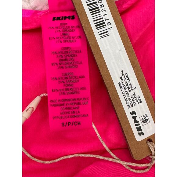 NWT SKIMS Women's Pink Camo Signature Swim Mid Waist Bottom Size Small - Picture 8 of 8